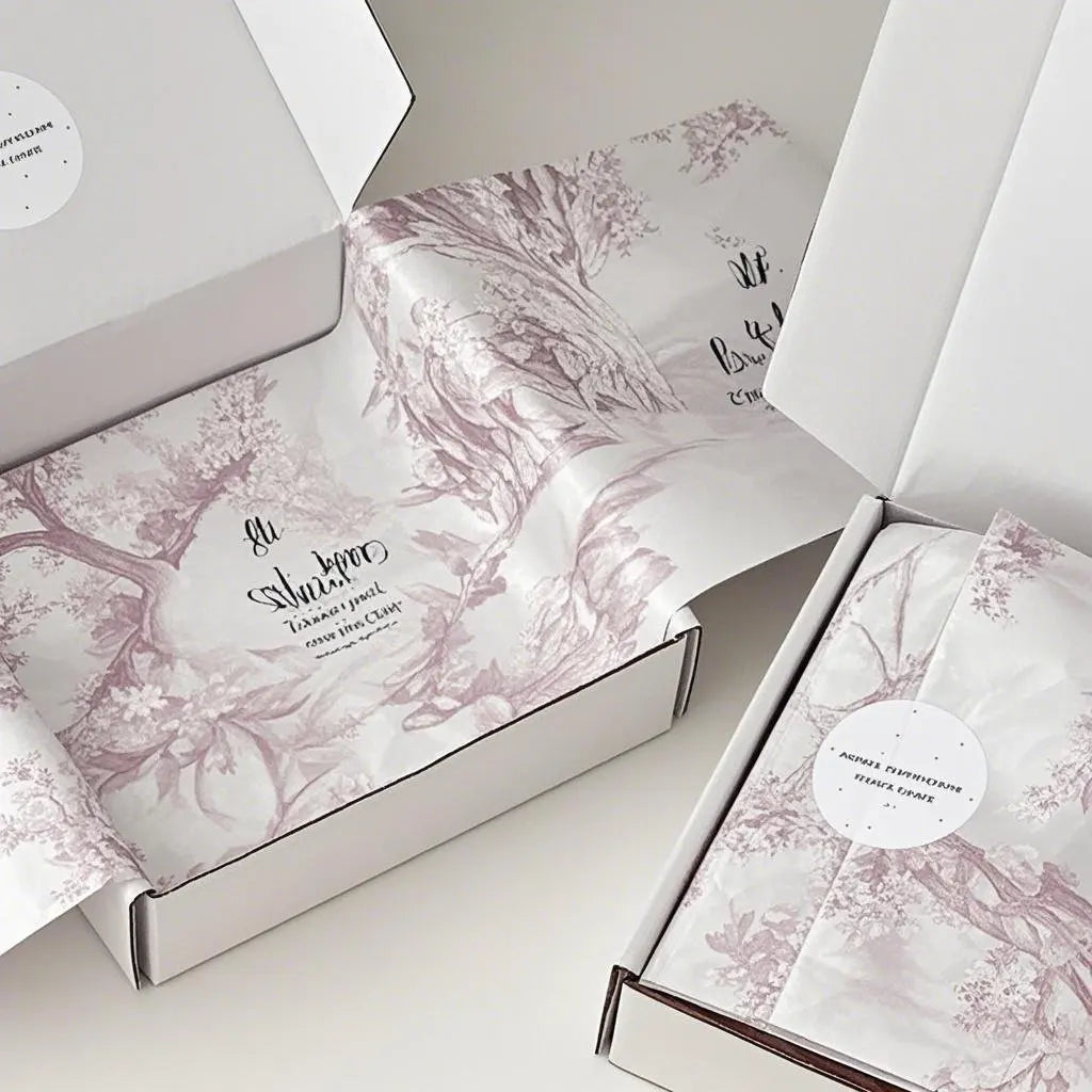 Floral Pattern Tissue Paper with Custom Printing for Feminine Fashion Packaging Recycled  Elegant