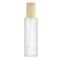 Empty 50ml 100ml 120ml Frosted Glass Pump Bottle Glass Spray Bottle With Wooden Color Cover