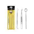Dental 3PCS Stainless Steel Dentist Clean Tools Mirror Double Probe Sickle Hoe Tooth Cleaner Oral Care Tooth Cleaning Whitening