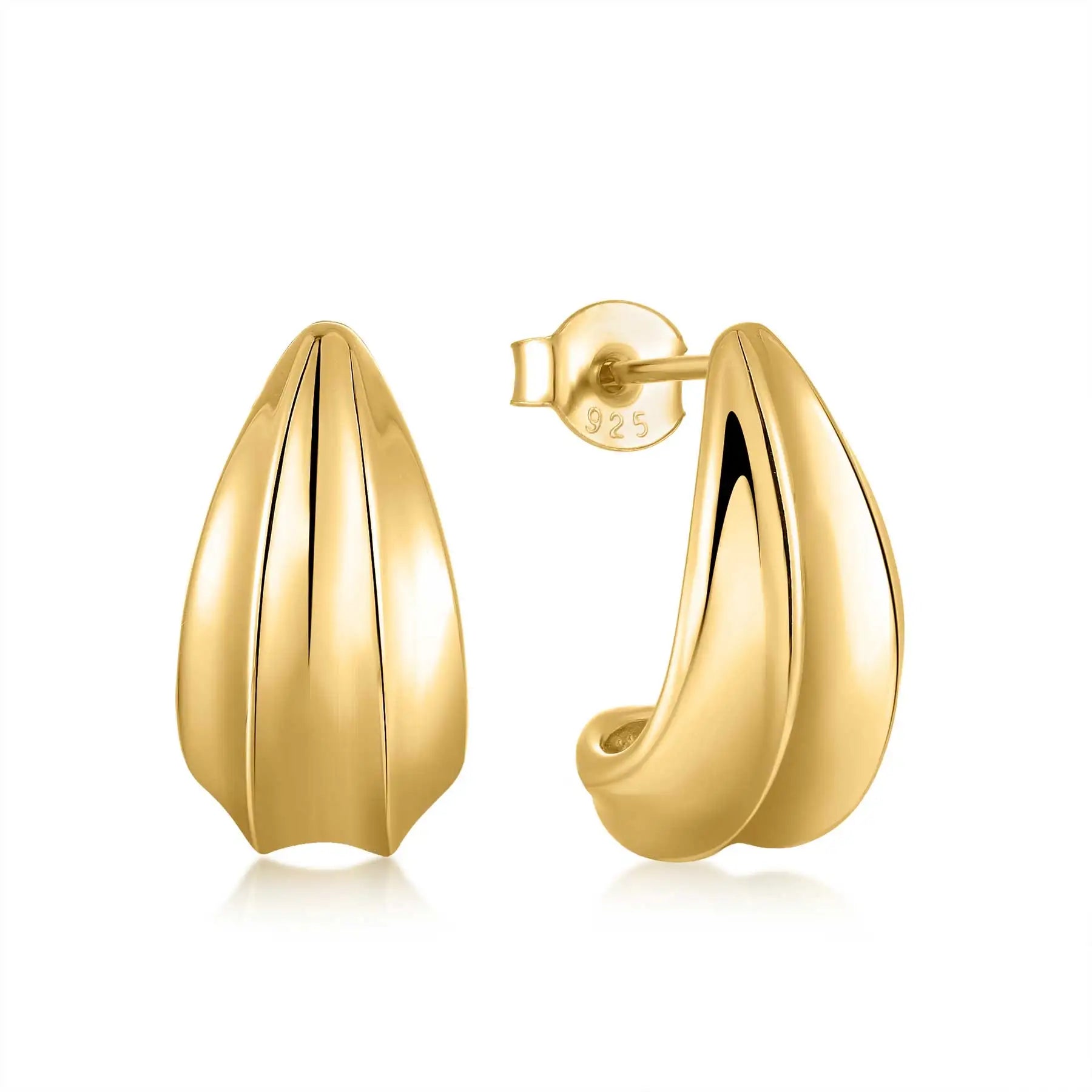 QX Custom OEM Minimalist Design 925 Sterling Silver Vintage Fine Jewelry 18k Gold Plated CC Sunflower Seed Earings Women Luxury