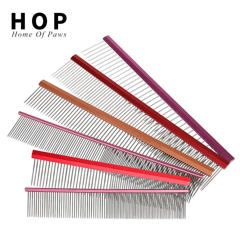 Factory Wholesale Tied Card Packaging Metal Cat Hair Comb Stainless Steel Dog Pet Grooming Lice Comb