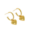 100% Pure S925 Sterling Silver Earrings Simple Love Heart Pendant Stachable Drop Earrings Korean Fashion Fine Jewelry