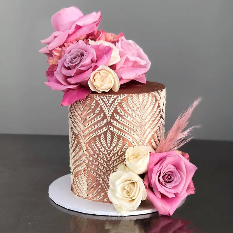 Plastic Eco-Friendly Cake Stencil Damask Lace Border Cupcake Stencil Sugarcraft Decoration Mould