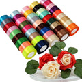 Wholesale 4CM*25Yards Solid Color Polyester Satin Ribbon Roll for Flower Bouquet Gift Box Wrapping