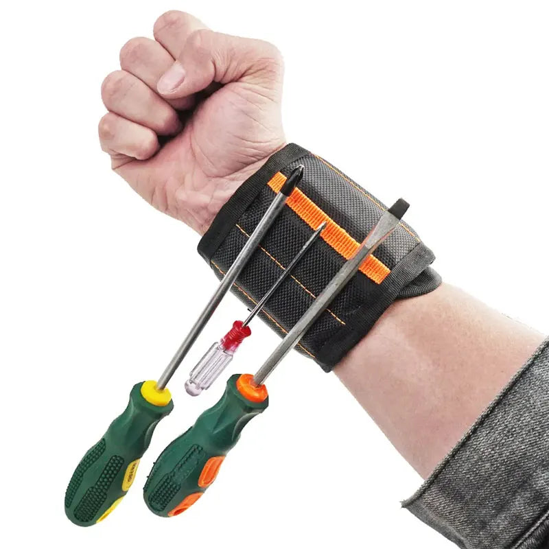 15 Magnets Magnetic Wristband Strong Adhesive Force Tool Holder for Screws Eco-Friendly Black Polyester Best Unique Gift Men