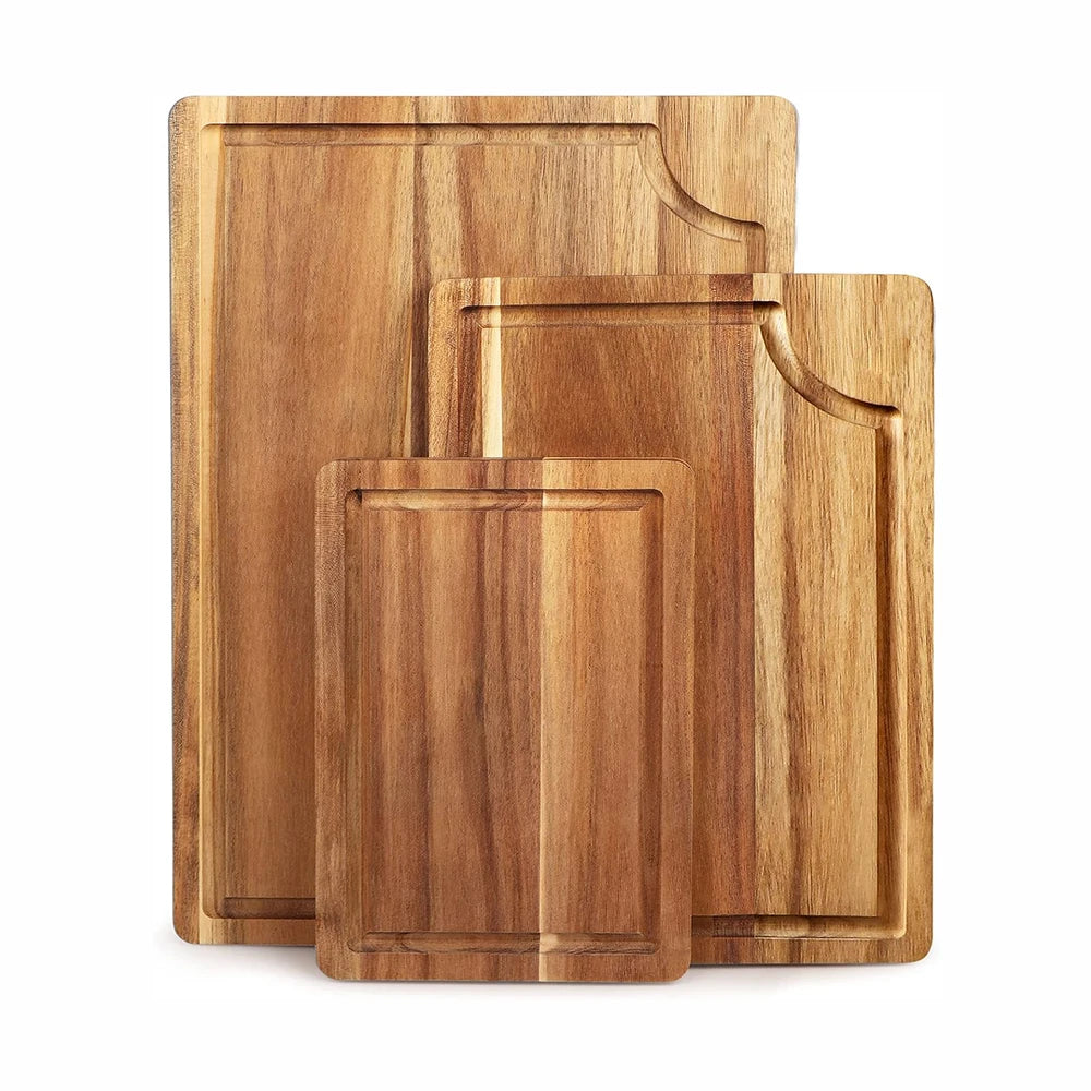 Acacia Wood Cutting Board With Juice Groove Organic Butcher Block Cutting Board Wooden Chopping Board