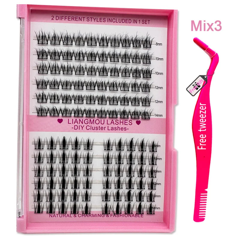 Wholesale Individual Lash Clusters Eyelash Extention 5D Fluffy Faux Mink Diy Lash Extension Kit Pre-cut Segment Cluster Lashes