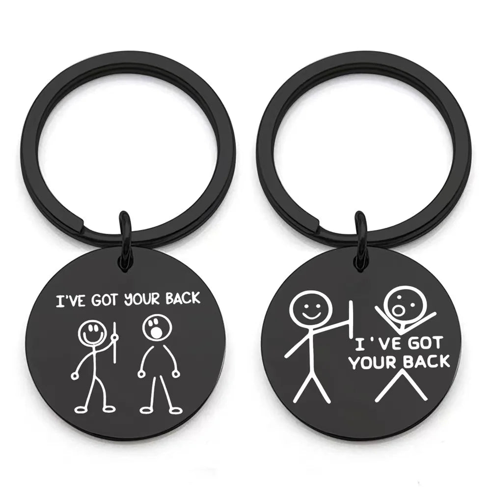 Couple Gifts for Him Her Valentine's Day 'I've Got You Back' Metal Logo Customized Laser Engraving for Boyfriend Girlfriend