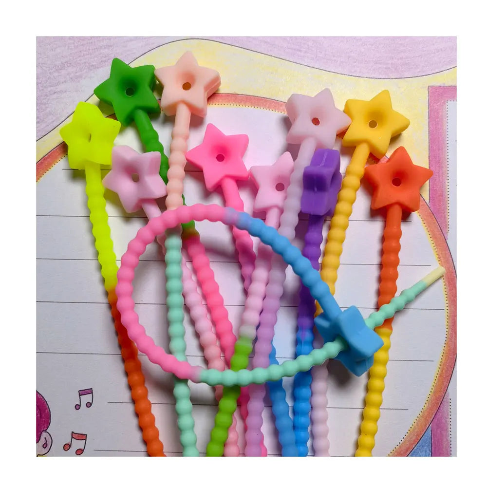 100pcs/lot Rubber Cable Ties Reusable Keychain Pendant Reusable Food Bag Storage Data Charge Cord Earphone Line Zip Ties