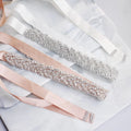 Hot-Fix Bridal Sash with Beaded Crystal Waist Belt Flower-Shaped Loose Rhinestones for Wedding Dress