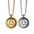 Olivia Women Men Religious Jewelry 18K Gold Plated Round Medal Shema Yisrael Hear O Israel Jewish Prayer Hebrew Necklace