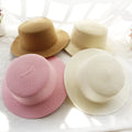 Wholesale Women's Summer Solid Color Foldable Sun Protection Straw Hat  Outdoor Beach Sun Hat