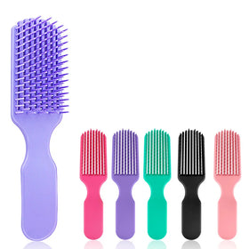 Tangled Hairbrush Scalp Massage 9 Claw Nylon Paddle Cushion Vent Detangling Soft Comb Ionic Free Sample