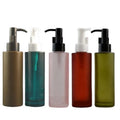 100ML Lotion Pump Bottle Pink Green Facial Cleanser Soap Dispenser Emulsion Frosted Glass Cleansing Oil Bottle Flat Shoulder