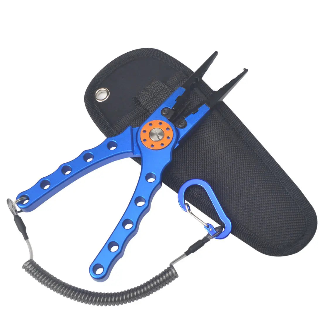 DingXing Blue Fish Line Cutting Lure Split Ring Plier Hook Remover Aluminum 20cm Long Nose Fishing Forceps