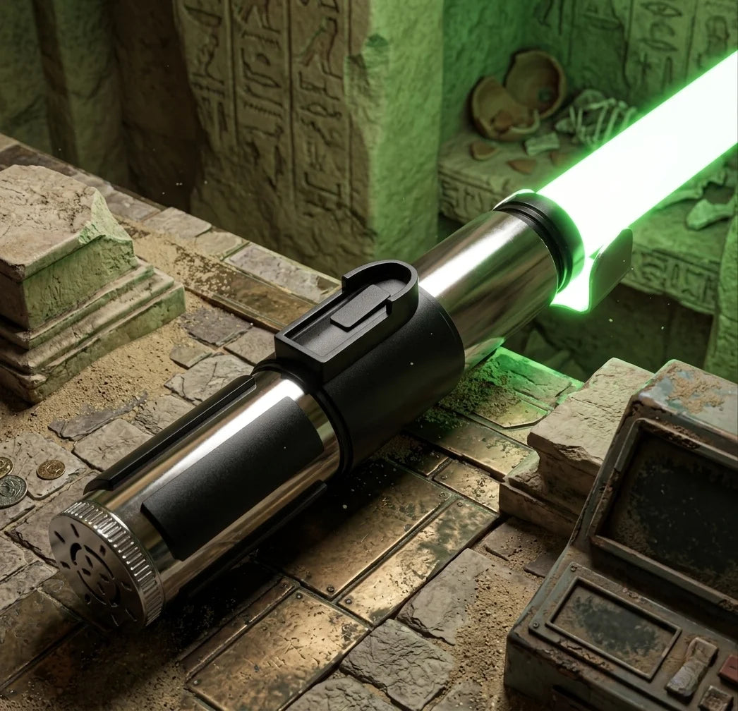 LGT Sabers Metal Hilt Yoda Master Lightsaber RGB Base Lit Xeno3 Smooth Swing Control Removable Chassis Bass Speaker