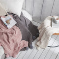 Swd Soft Winter Throw Blanket Polyester Knitted Blanket With Pompoms Home Decoration Bedding