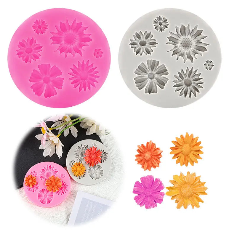 3D Flower Silicone Mold Fondant Craft Cake Decoration Mold Candy Chocolate Pastry Baking Mold