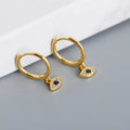 Fashion Huggie Earring 925 Sterling Silver 18k Gold Plated Eye Drop Dangle Hoop Earrings
