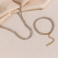 Factory Direct Waterproof Shining Zircon Necklace Gold Plated Jewelry Stainless Steel Choker Gifts for Women