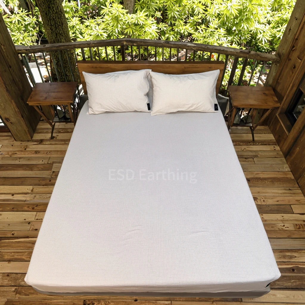 CONDUCTIVE Grounding  Fitted Sheet With 10% Silver Fibre 90% Organic Cotton