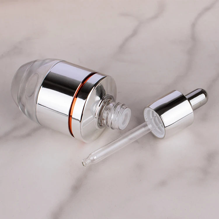 Professional 50ml Clear Black Glass Serum Pump Bottle Skin Care Cream OEM/ODM Screen Printing Essential Oil Dropper 30ml 120ml