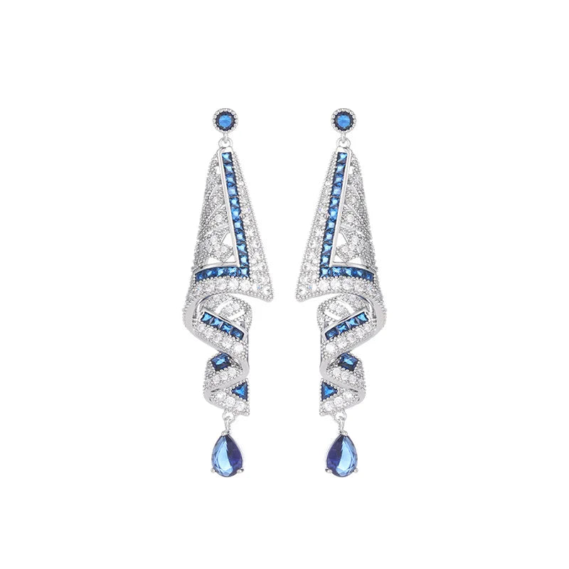AKICE Retro Heavy Industry Satin Gold Plated Copper Alloy Drop Earrings Women's Niche Design Luxury Vintage Statement Jewelry