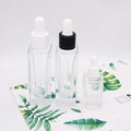 Clear square 100ml Glass Dropper Bottle with Black Dropper Lid