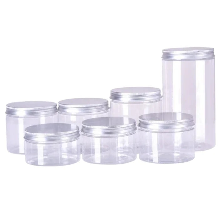 Round Empty 50/60/80/100/120/150/180/200/250/300/350/400/500 ml Cream Clear Plastic PET Jar