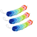 Exfoliating Bath Sponge Shower Pouf Loofah Scrubber Back Mesh Rainbow Long Bathing Sponge With Rope Handles