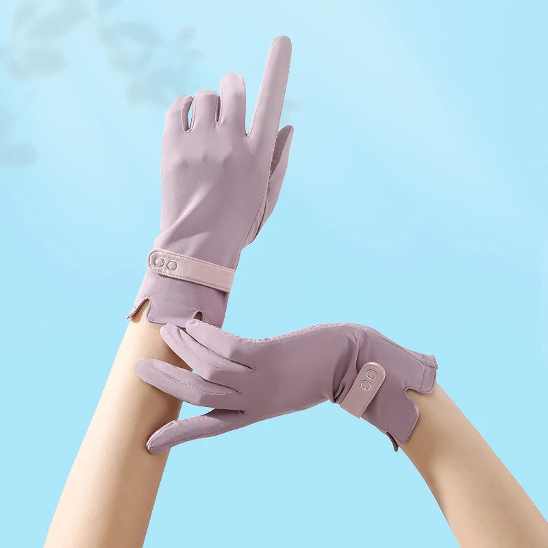 Cheap Cooling Ice Silk Thin Uv Protective Cycling Sun Block Women Summer Gloves