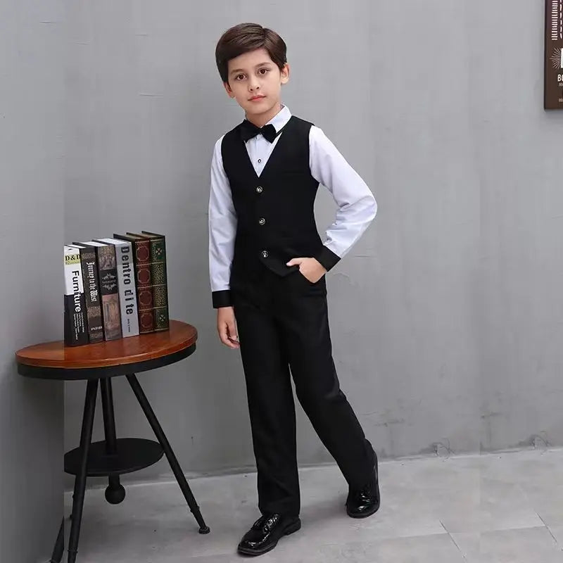 Children's Groomsman Uniform Children's Suit Set Flower Boy Dress Boys Set Performance Clothing