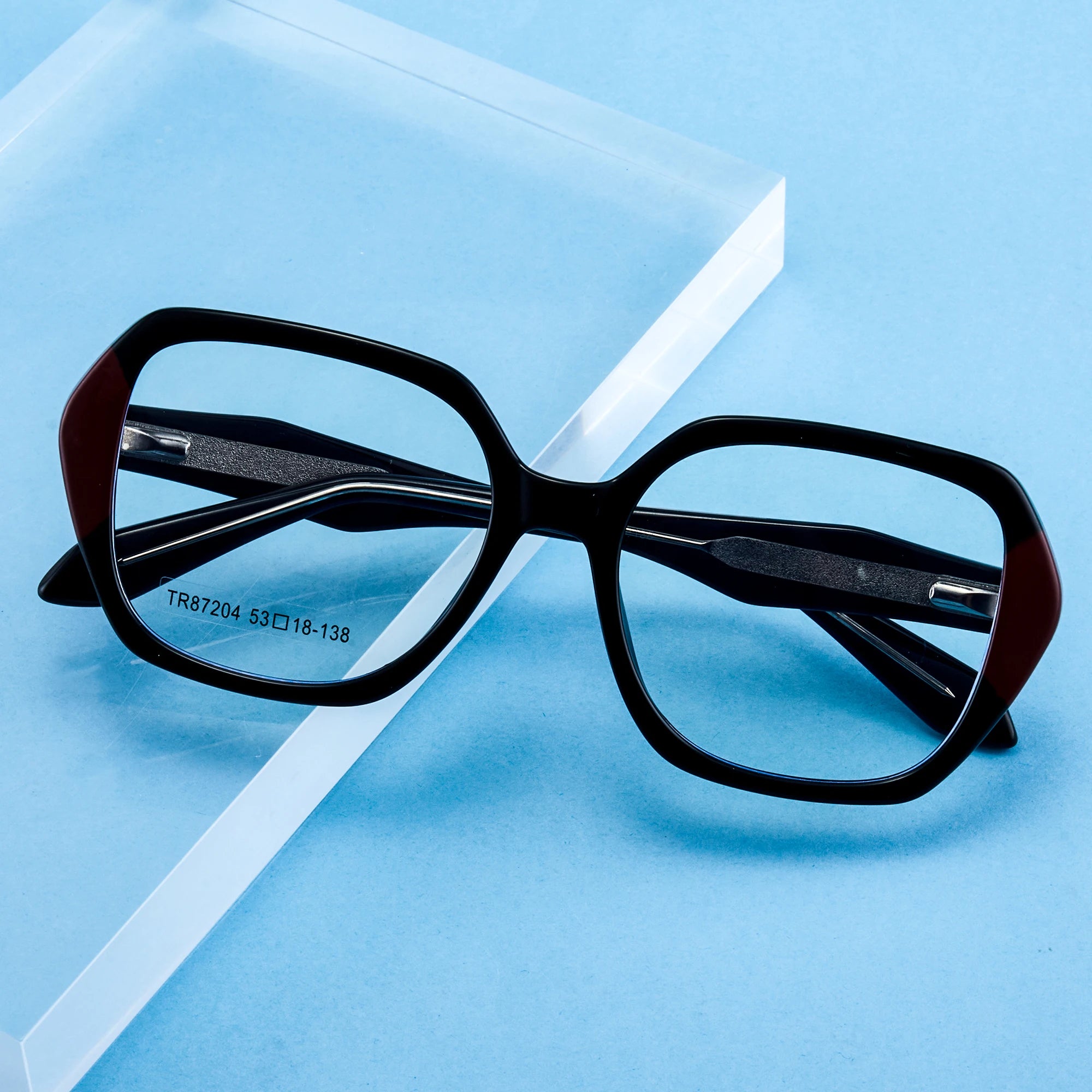 Oversized TR90 Women Optical Frame Eyeglasses Frame Blue Ray Blocking Optical Glasses Custom Logo Eyewear