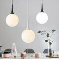 Modern Minimalist Hanging Chandelier Glass Ball Frosted Globe Pendant Light for Dining Room MegaBDM