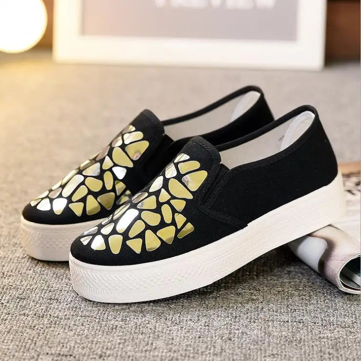 Wholesale Ladies Flat Bottom Shoes Canvas Fisherman Casual Shoes