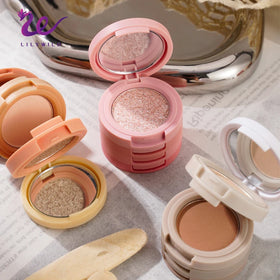 Lilywild Factory Sell 4 in 1 Round Shape Make up Bento Box Eye Shadow Palette