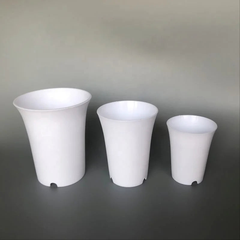 7.5*9.5cm Small White Black Deep Tall Round Succulent Cactus Nursery Flower Pot Planter