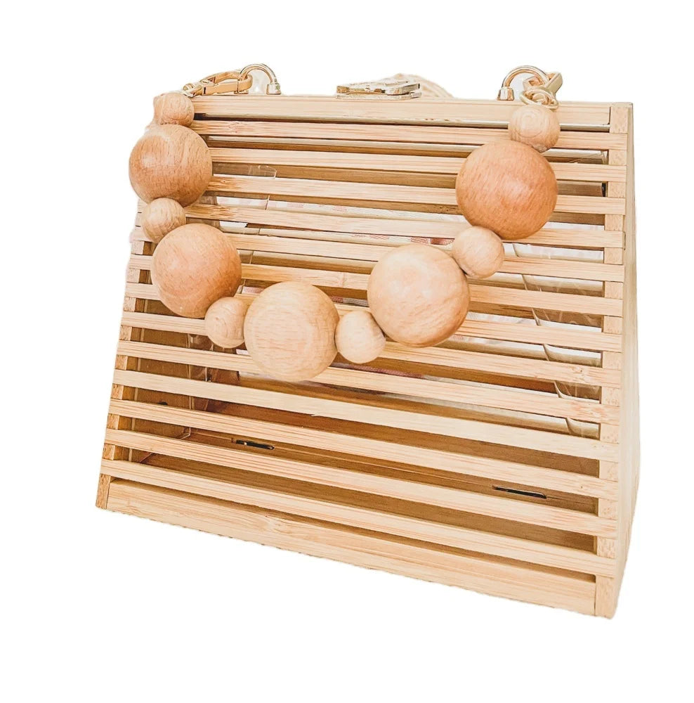 2023 Ladies Most Popular Beach Handmade Bamboo Woven Waterproof Portable Durable Vintage Clutch Bag