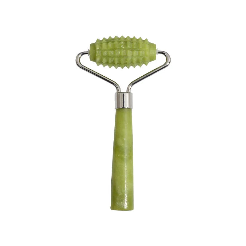 HZ Wholesale Rose Quartz pink and Green Jade Roller and Gua Sha Set Custom logo Faceroller