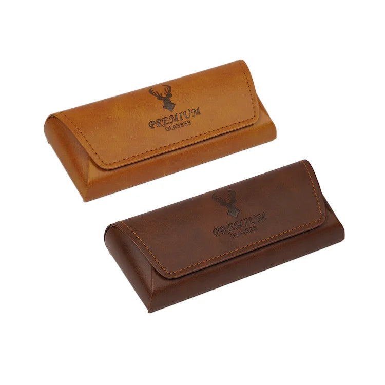 Custom Logo Hard Case Sunglasses Eyeglasses PU+Iron Frame+Quality Velvet Material Custom Color Available XUZE Brand HC-206