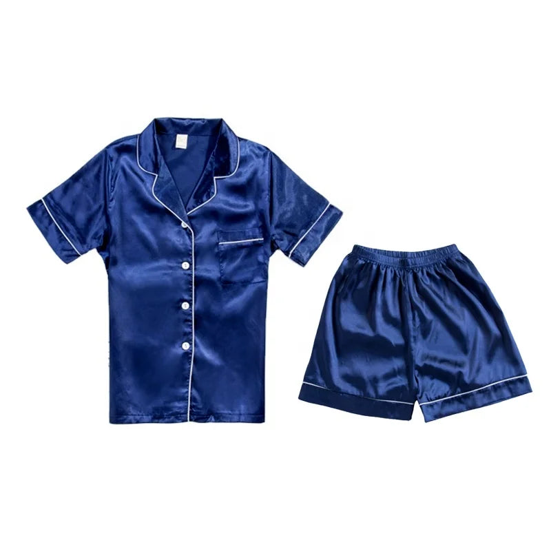 Wholesale Summer Cardigan Short Sleeve Nighty Sleepwear Suit Female Nightwear Silk Women Pajamas Set