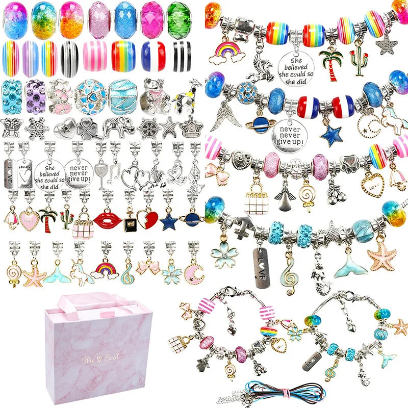 New Product Colorful Crystal 127pcs DIY Charm Bracelet Making Kit