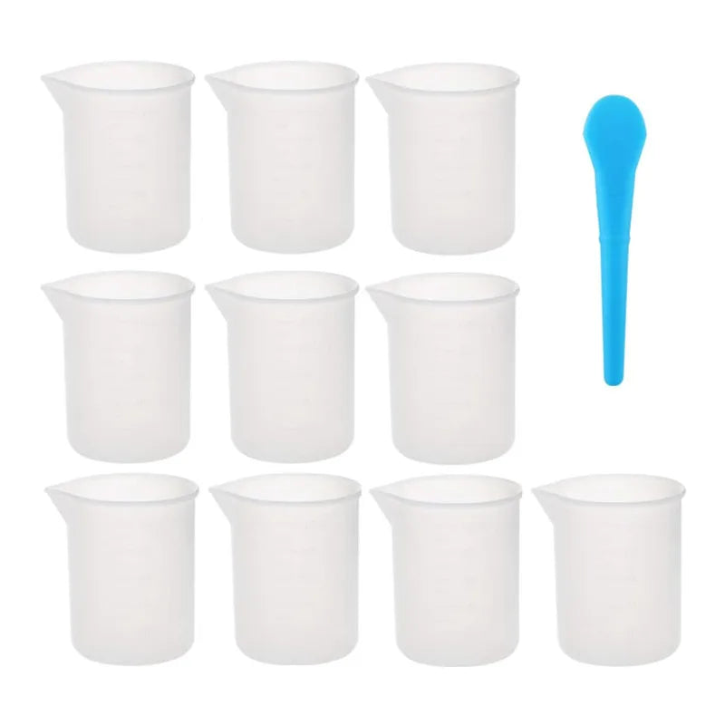 Resin Mixing Cup Kit Including 100ml Silicone Measuring Cups and Silicone Mixing Spoon DIY Jewelry Making