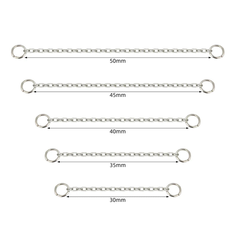 GZN ASTM F136 Titanium Chain Nose Ring Nose Stud Earring Stud DIY Nose Chain Body Piercing Jewelry