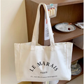 Customizable Large Cotton Canvas Tote Bag for Shopping Supermarket Logo Included Big Shopper Tote Bag