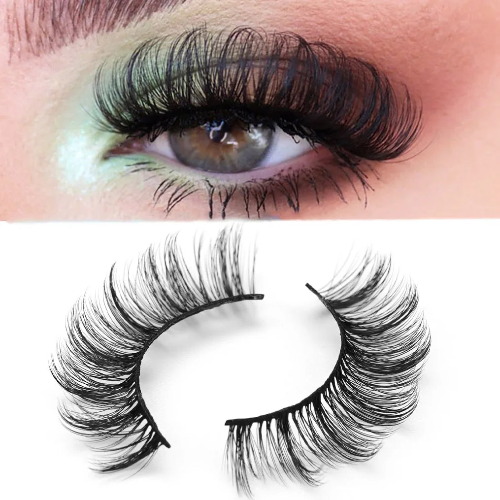 Factory Direct Supply Trending Products 2025 3d False Eyelashes X 5 Pairs Pieces Strip Eyelash Packaging Cat Eye Lashes