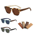 Latest Wholesale Small Frame Wooden Temples Designer Lady Sunglasses Retro Polarized UV400 Lens Shades Women Sunglasses