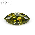 Ready to Ship 100 Pcs Quality Marquise Cut Loose Gemstone CZ Olive Green Cutting Cubic Zirconia Stones