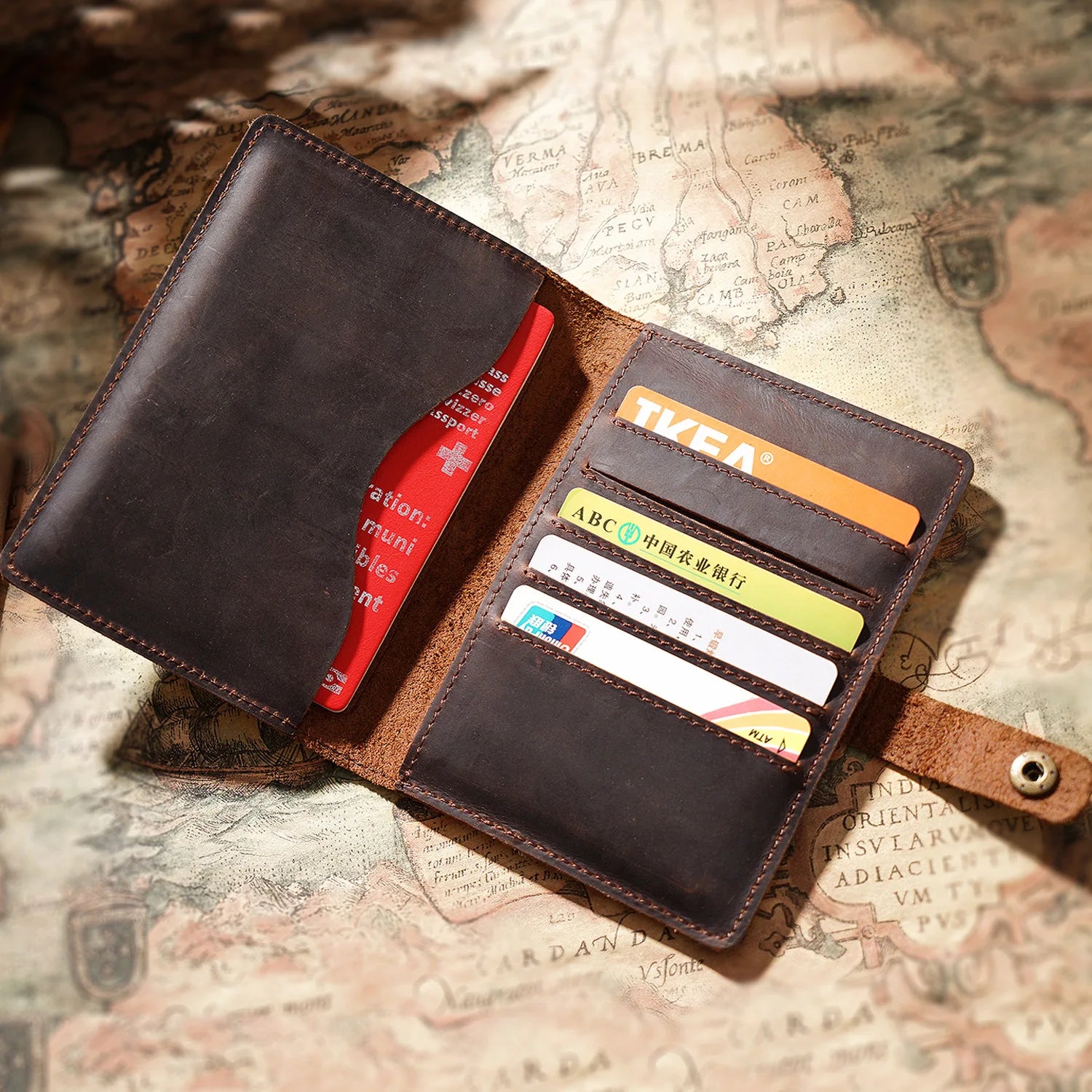 Top Seller Passport Sublimation Multi Function Travel Custom Business Wallet Rfid Genuine Leather Passport Cover Holder