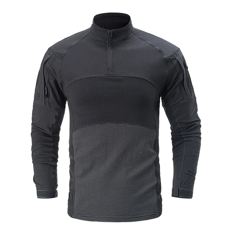 Men's Outdoor Tactical Frog Shirt Long Sleeve for Sport Uniform Camouflage Shirt Breathable Training Fitting T-shirt